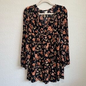 NWT Billabong Womens Small Hearts Desire Floral Mini Dress Boho Fall Casual